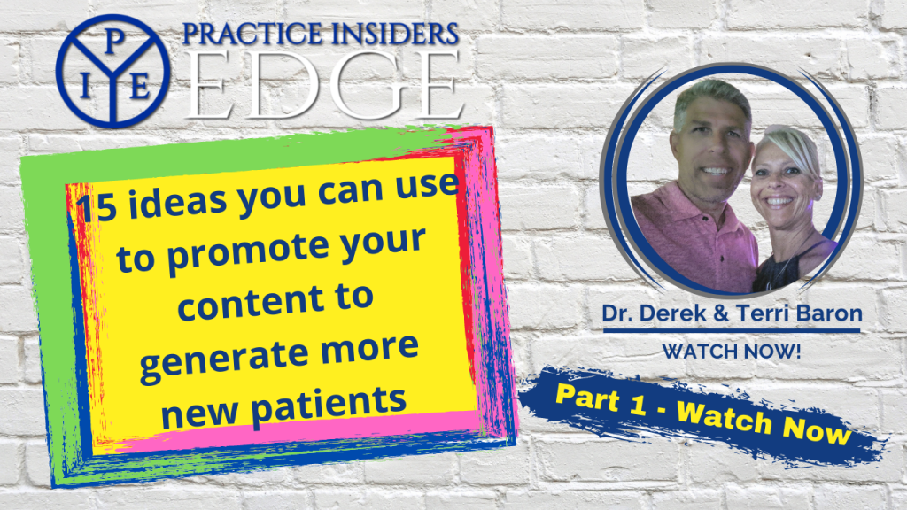 [Video Part 1] 15 ideas to promote your content for New Patients